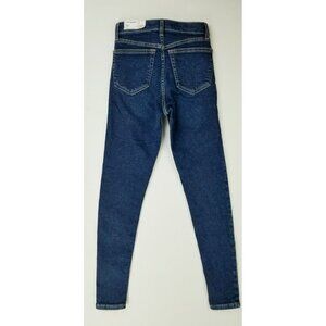 Topshop Moto Size 25X28 Women's Jamie High Waisted Ankle Grazer Blue Denim Jeans